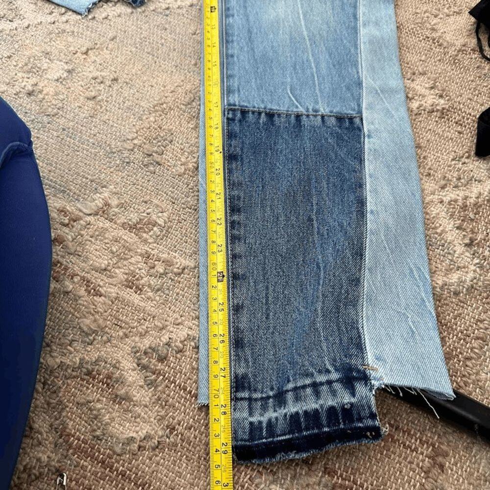 Blank NYC The Howard Straight Jeans Size 25 Two Tone Patch NWT - Picture 8 of 8